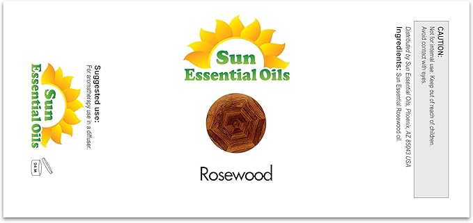 Sun Essential Oils 4oz - Rosewood Essential Oil - 4 Fluid Ounces Rosewood Oil