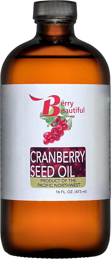 Cranberry Seed Oil - 16 fl oz - Cold-pressed from US grown Cranberries - Moisturizing for Face, Body & Hair
