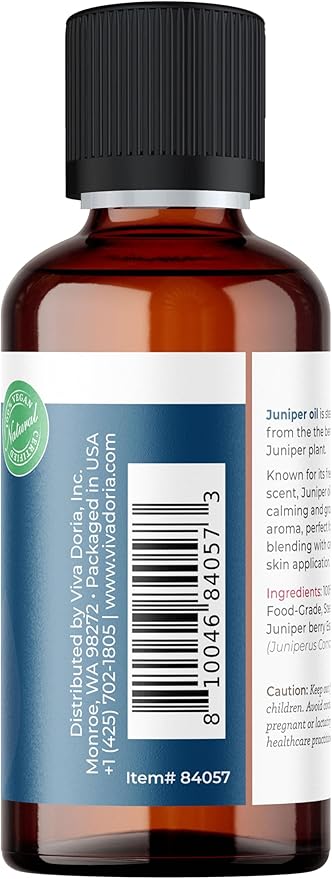 Viva Doria Juniper Essential Oil, 100% Pure, Natural Essential Oil, Undiluted, for Aromatherapy | Food Grade, 30 mL (1 Fluid Ounce)