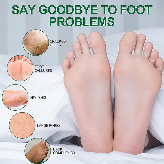 Pedicure Kit Foot Soak Set: Bubble Salt, Sugar Scrub, Massage Mask, Massage Lotion in a Box, 4 Step Foot Spa Kit for Dry Feet, Softens Calluses(3 Set Cucumber)