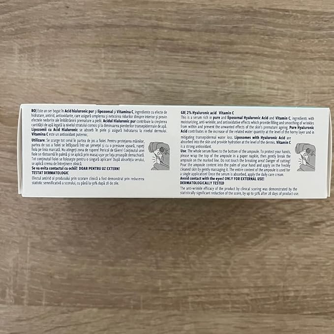 GEROVITAL HYALURON C Hyaluronic Acid Serum for Face with Vitamin C, Intensive Anti-Wrinkle Face Treatment, Hydrating, Face Moisturizer, for Normal, Mixed, Dry Skin, 10 vials x 2 ml