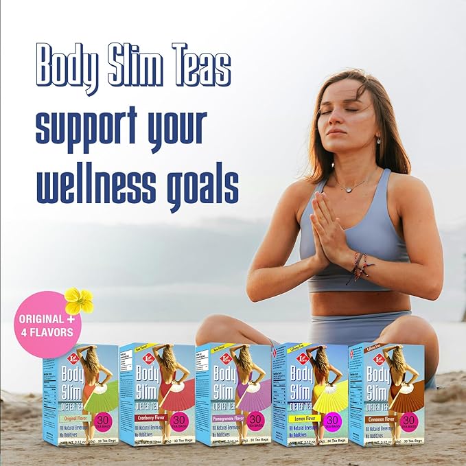 Uncle Lee's Tea Body Slim Tea Dieters Tea, Caffeine Free Chinese Herbal Tea with Senna Leaves and Natural Lemon Zest Flavor Tea Bags (6 Pack - 30 Tea Bags Per Box)