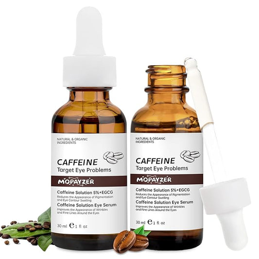 Caffeine Solution 5% + EGCG, Caffeine Eye Serum For Moisturizing, Targets Dark Circles & Puffiness, 2 PCS Natural Under Eye Serum For Facial Wrinkles & Fine Lines.