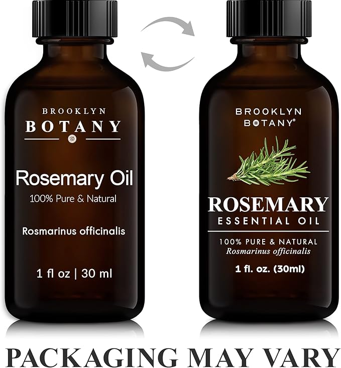 Brooklyn Botany Rosemary Essential Oil – 100% Pure and Natural – Premium Grade Oil with Dropper - for Aromatherapy and Diffuser - 1 Fl Oz