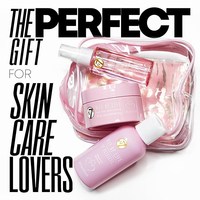 W7 VAY-CAY Be Blissful - Travel Size Skincare Set | Carry On Luggage Essentials: Shower Gel & Body Wash, Body Butter & Body Mist | Energizing & Hydrating Body Care for Glowing Skin