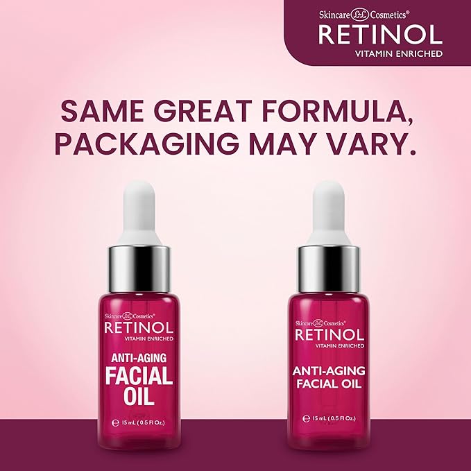 Retinol Anti-Aging Facial Oil – Instantly Adds A Glow To Your Face For A Younger Look – Radiance Booster With Nine Essential Oils Restores Hydration & Nourishment To Your Skin Night & Day