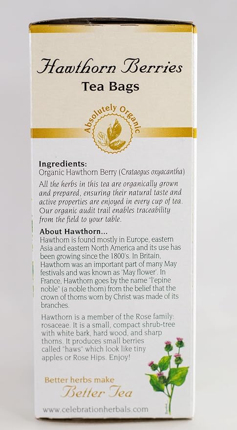 Celebration Herbals Organic Hawthorne Berries Tea Bags 24 Count