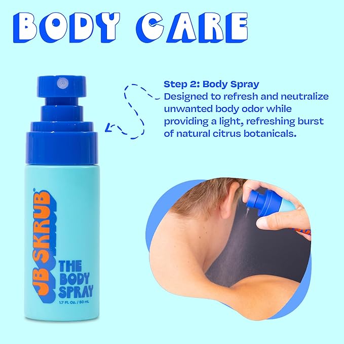 The Junior Travel Trio - Complete Skin Care Set for Kids, Tweens & Teens: Hydrating Body Wash, Refreshing Body Spray, & Gentle Face Wash