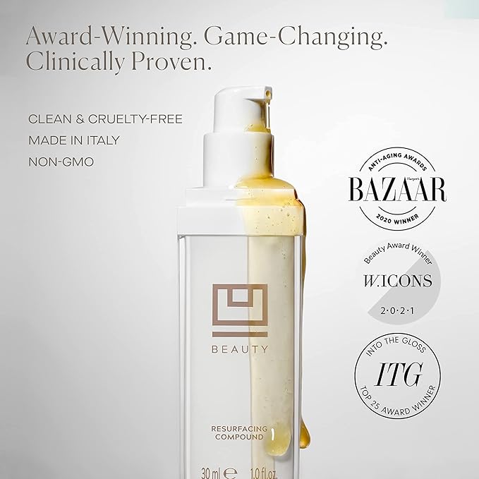 U Beauty Resurfacing Compound - Anti-Aging Daily Serum with Mandelic Acid, a Gentle Blend of Exfoliants, Retinol + Vitamin C for Smoother, Brighter, & Revitalized-Looking Skin - 1.7 fl oz