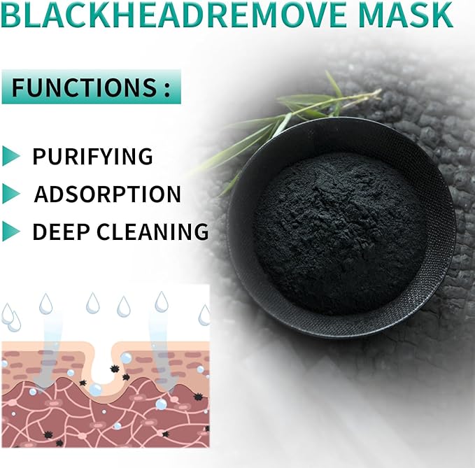 Blackhead Remover Mask, Activated Charcoal Peel Off Face Mask, Deep Cleansing Mask for Face Nose, Black Head Purifying Mask with Pimple Extractor and Brush, 120g / 4.23Fl Oz