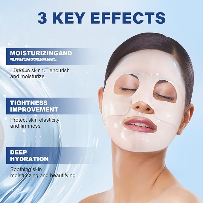 Deep Collagen Overnight Mask,Collagen Face Mask,Bio-Collagen Real Deep Mask,Korean Collagen Films Facial Hydrogel Mask,Deep Collagen Anti Wrinkle Firming Lifting Mask for Face(4pcs/1 Box)