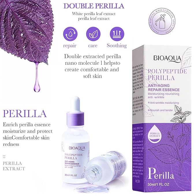 BIOAQUA Polypeptide Perilla Anti-Aging Serum Repair Facial Essence Moisturizing Nourishing Anti-Wrinkle Face Skin Care 30ml / 1fl.oz