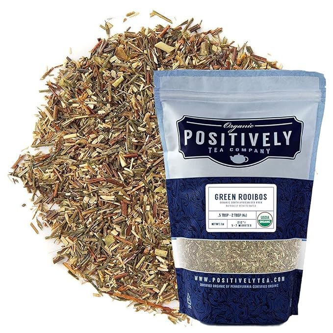 Organic Positively Tea Company, South African Green Rooibos Tea, Loose Leaf, 16 Ounce