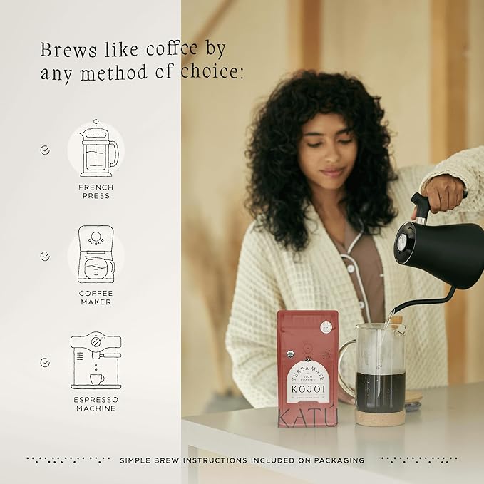 Katú Kojoi Premium Organic Yerba Mate Tea, Slow Roasted, Unsmoked, Air Dried, Loose-Leaf, Aged, Natural Energy, 16 oz (454g)