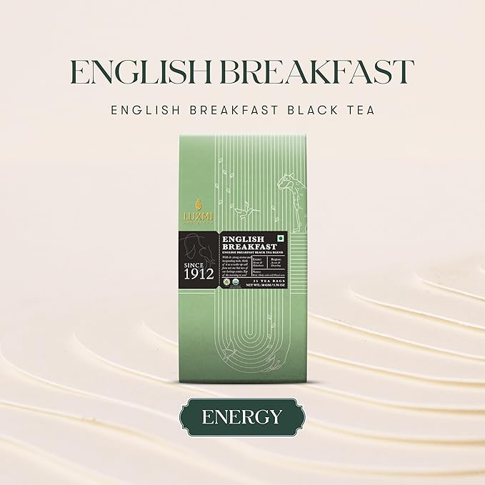Luxmi Estates - Tale of Two Estates - Organic English Breakfast Tea - 25 Tea Bags | Made with Organic Darjeeling & Assam Tea from India | Smooth, Flavorful, Robust and Caffeinated