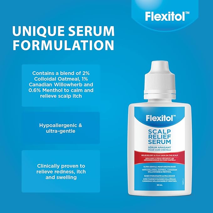 Flexitol Scalp Relief Serum for Itchy Scalp with 2% Colloidal Oatmeal, 2 Ounce