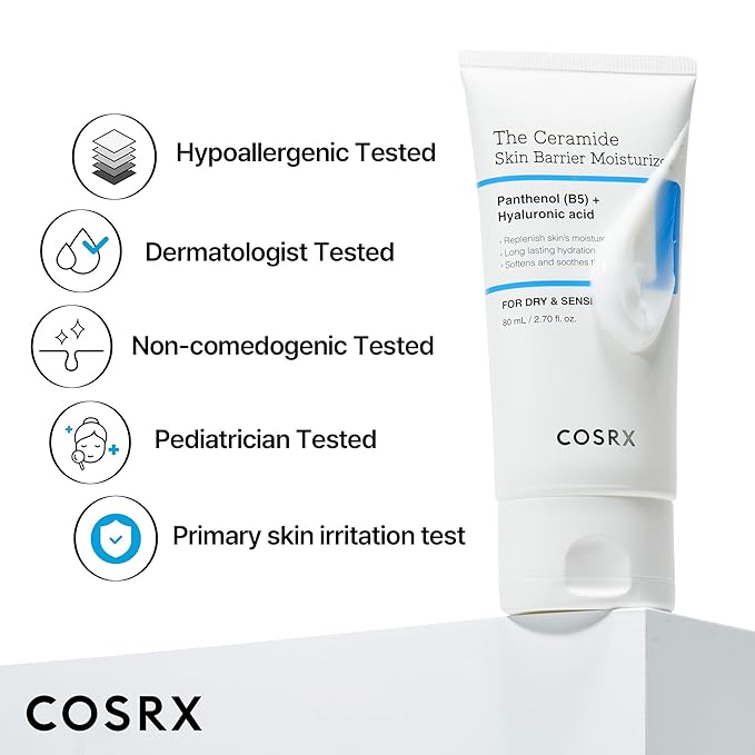 COSRX Ceramide Skin Barrier Moisturizer for Face with 7 Ceramides, Hyaluronic Acid & Panthenol for All Skin Types, 2.7 fl.oz, Korean Skin Care