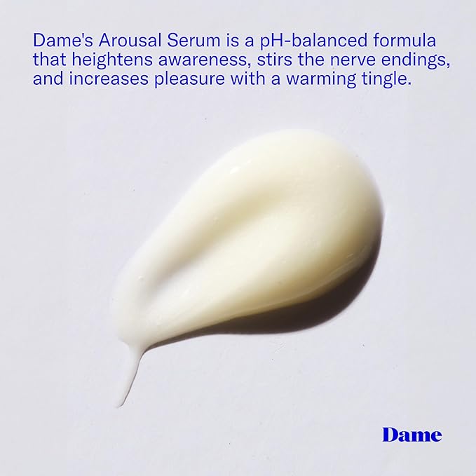 Dame Products Arousal Serum for Women Massage Oil Pleasure Feeling, Organic Vegan pH Balanced, Lickable Edible with Earthy Scent
