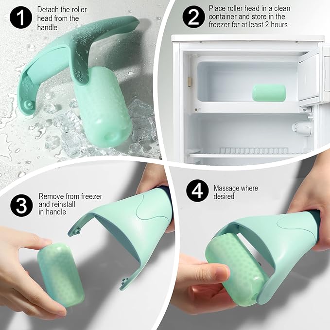 Teenitor Mint Green Ice Roller, Cold Face Roller, Ice Roller for Face & Eye Puffiness Relief, Ice Face Roller Skin Care Beauty Tools