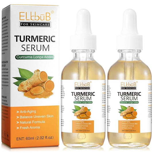 Turmeric Serum for Face Dark Spots, Face Skin Reduces Hyperpigmentation, Age Spots, Sun Spot, Improve Skin Tone 2Pack