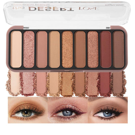 Neutral Nude Brown Eyeshadow Palette Makeup,9-Color Matte Eye shadow & Shimmer Eyeshadow Palette,Long-Lasting Waterproof Eye shadow,Versatile Eye Makeup Looks,Vegan, Cruelty-Free.