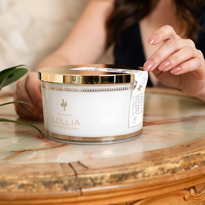 Lollia Elegance Fine Bath Salts, 20 oz. – White Amber & Mirabelle Luxury Bath Essential for Women