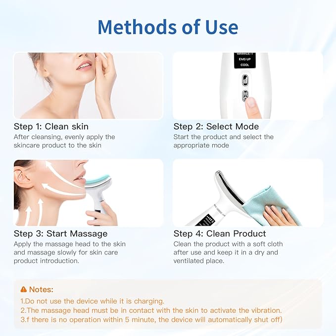 Facial and Neck Massager, Soothing and Relaxing Face Massager for Skin Care