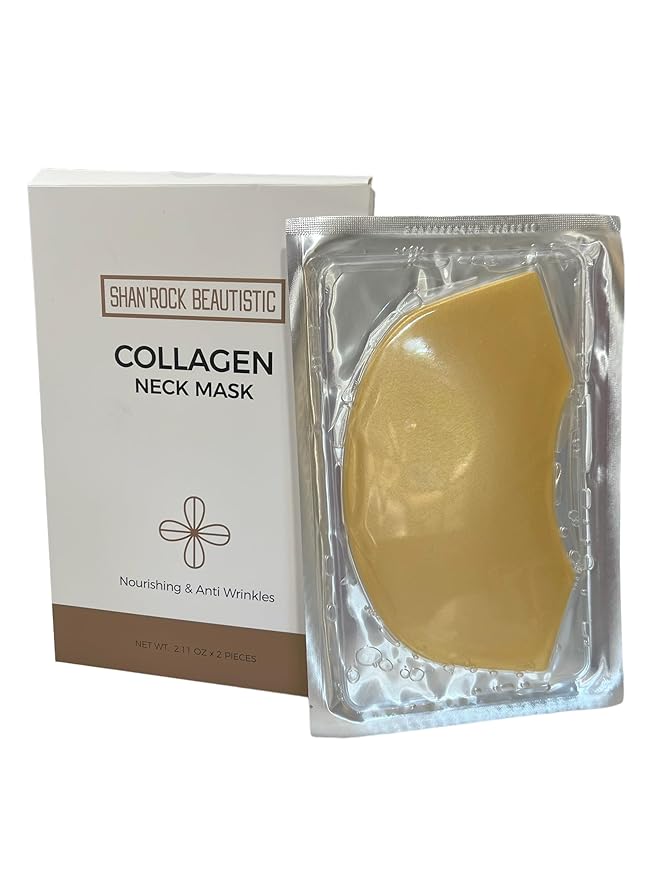 SHAN'ROCK BEAUTISTIC 2pc Luxury Collagen Neck Mask/Anit-Wrinkle Hydrating Neck Mask/Anti-Aging Moisturizing Neck Mask/Rejuvenate and Tighten Collagen Neck Mask