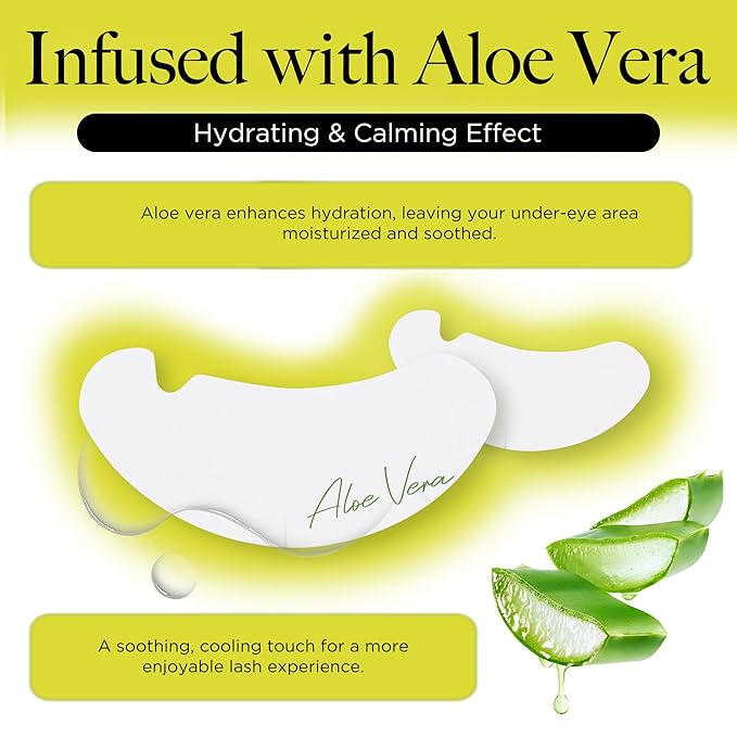 LASHVIEW 100 Pairs Under Eye Pads Eyelash Extension 100% Natural Hydrogel Patch Lash Gel Pad for Extensions supplies Beauty Eyelash Extension Tools