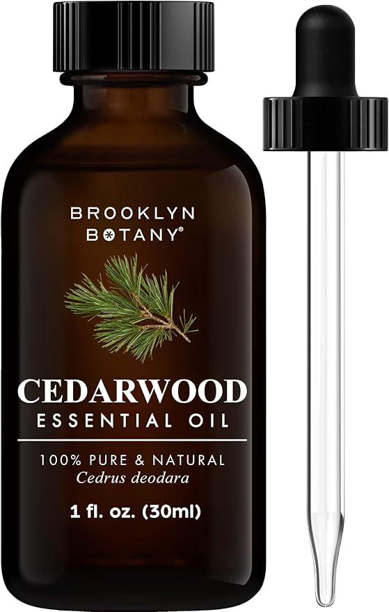 Brooklyn Botany Cedarwood Essential Oil – 100% Pure and Natural – Premium Grade Oil with Dropper - for Aromatherapy and Diffuser - 1 Fl Oz