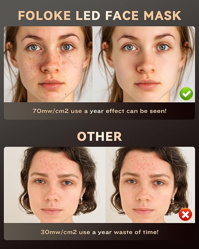 LED Light Therapy Mask Skin Care Mask, LED Red Light Therapy 630nm & 830nm Wavelength for Home Use, Body Beauty Machine for Care at Home (premium white)