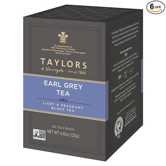 Taylors of Harrogate Earl Grey, 50 Teabags (Pack of 6)
