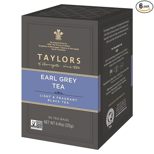 Taylors of Harrogate Earl Grey, 50 Teabags (Pack of 6)