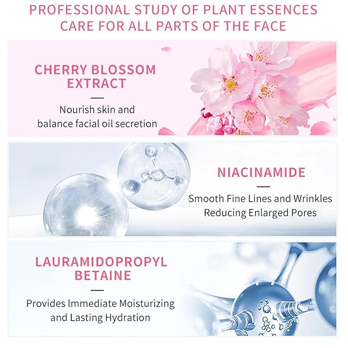 Skin Care Sets for Women/Girls JAPAN SAKURA Beauty Gift Sets Skincare Kit with Cleanser, Serum, Eye Cream, Face Cream Travel Pamper Sets for Women Gifts,Skin Care Sets & Kits