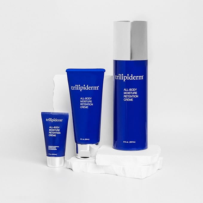 Trilipiderm Weekender Bundle - All-Body Moisture Retention Crème 2-Pack Travel Size – 1x SPF 30 Broad Spectrum Sunscreen 3 oz + 1x Original Formula 3 oz