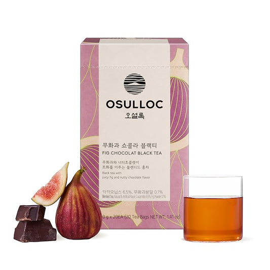 Osulloc Fig Chocolat Black Tea (Juicy Fig & Chocolate flavor), Fruit Tea Blend, Premium Tea bags from Jeju Isalnd, 20 tea bags,1.41 oz
