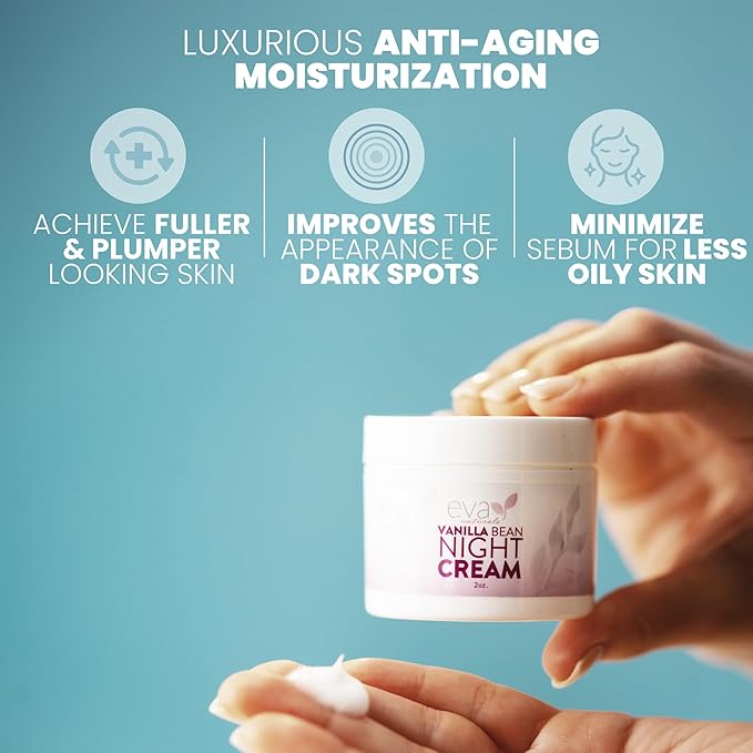 Eva Naturals Vanilla Bean Night Cream by Eva Naturals (60 ml) - With Vitamin E and Green Tea