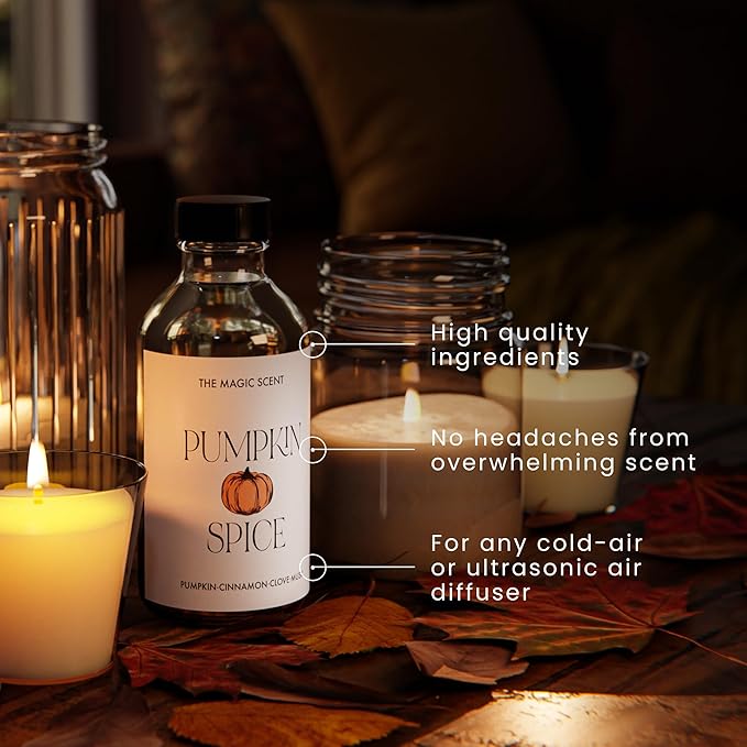 Pumpkin Spice Aroma Oil - Diffuser Oil Scent - Cold-Air & Ultrasonic Diffuser Oil - Pumpkin Essential Oil - Essential Oils for Diffusers Aromatherapy - 8.5 fl oz, 250 mL