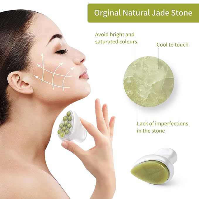 Jade Roller & Gua Sha Facial Tools Face Roller for Skin Care,Facial Roller Gua Sha Tool for Puffiness and Redness Reducing Skin Care Routine