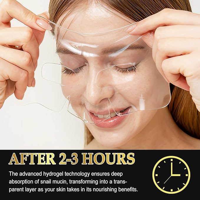 Snail Mucin, Collagen Face Mask, Glass Glow Hydrogel Mask, Strengthen The Skin Barrier, Delay Aging, Easy To Absorb, 6 EA