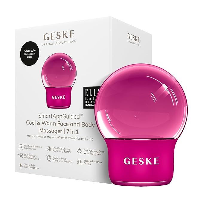 SmartAppGuided™ Cool & Warm Face & Body Massager | 7 in 1 | Multifunctional Massager | Face & Body | Battery-free Cooling & Warming | Firms, Relaxes & De-Puffs Skin | Globular Design