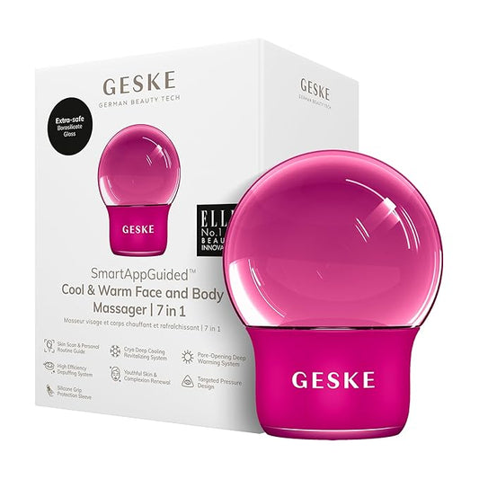 SmartAppGuided™ Cool & Warm Face & Body Massager | 7 in 1 | Multifunctional Massager | Face & Body | Battery-free Cooling & Warming | Firms, Relaxes & De-Puffs Skin | Globular Design