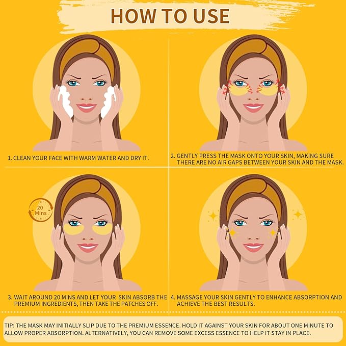 Under Eye Patches For Puffy Eyes 30Pairs, 24K Gold Eye Mask For Dark Circles and Puffiness, Under Eye Mask Patches Skincare, Eye Gel Pads, Eye Patches For Wrinkles, Puffy Eyes Bags Treatment Women Men