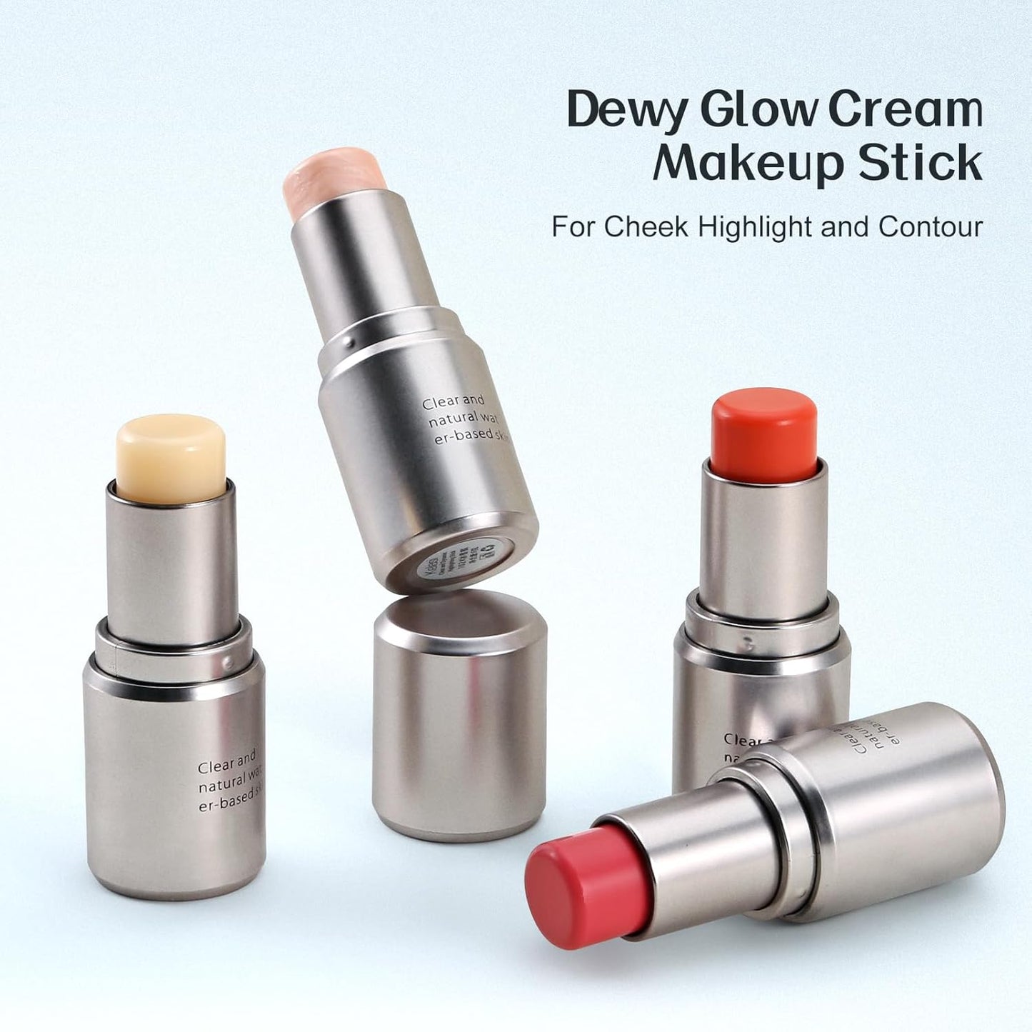 Boobeen Highlighter Makeup Stick, Cream Highlighter & Blush Stick, Face Contouring Illuminator, Natural Translucent Light Moisturizer Dewy Finish