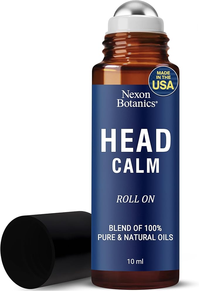 Head Calm Essential Oil Roll-On 10 ml - Pure, Natural Oil with Grapeseed for Relaxation - Soothing Roll-On Stick for Easy Application- Nexon Botanics