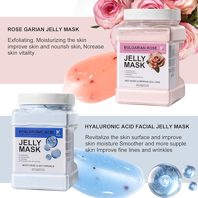 Bulgarian Rose Jelly Masks For Facials Professional, Rose Masks Powder Facial Mask, Hydrojelly Jelly Gel Face Mask For Peel Off, Smooth & Hydrating Mask for Face Skin Care Of Home Spa