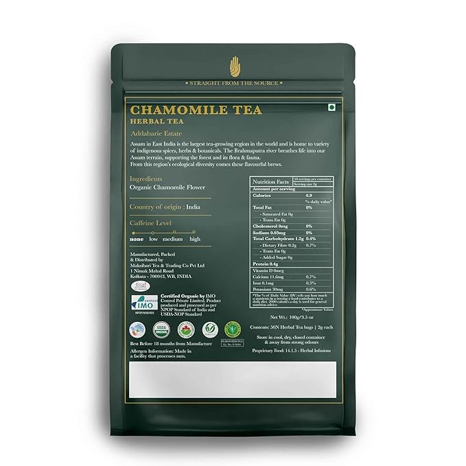 Luxmi Estates - Pure Chamomile Herbal - Organic Chamomile Tea - 50 Tea Bags | With Pure Chamomile | Single Ingredient | Perfect For a Good Night's Sleep