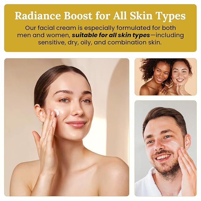 Facial Cream with Vitamin E Sweet Almond Oil, and Jojoba, Skin Care for Men and Women, For all Skin Types: (1.76 oz/50 ml)