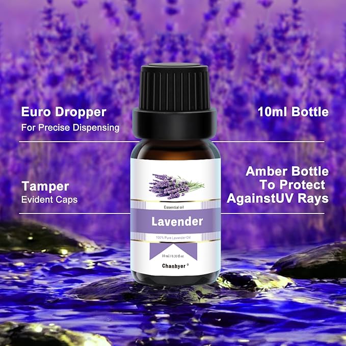 Essential Oils Set - Top 6 Aromatherapy Oils Gift Set, 6 Pack, 10ml (Peppermint, Tea Tree, Lavender, Eucalyptus, Lemongrass, Orange) for Diffusers, Home Fragrance, Massage