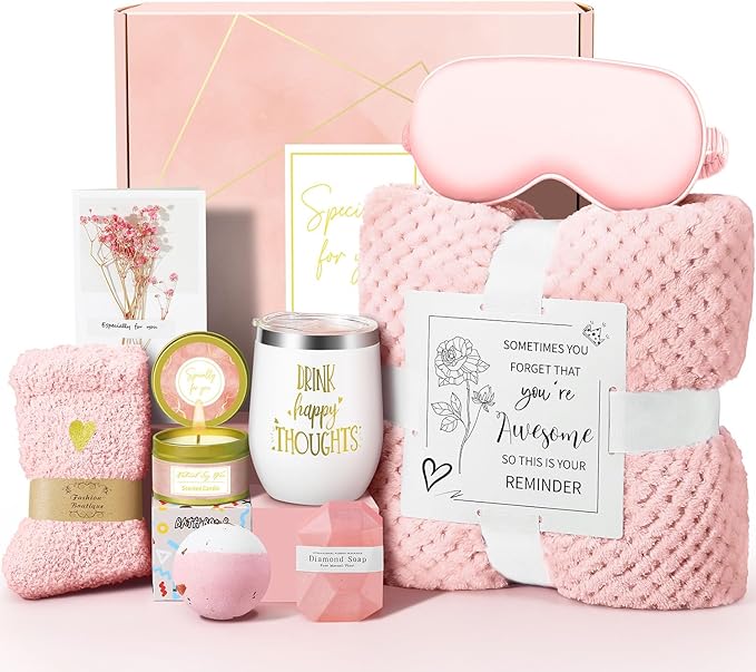 Happy Birthday Gifts for Women Mom Her Friend Sister Wife Grandma, Self Care Gifts Get Well Gifts Unique Relaxing Spa Gift Basket Set, Mothers Day Gifts for Mom Wife Grandma Daughter Friends Sister